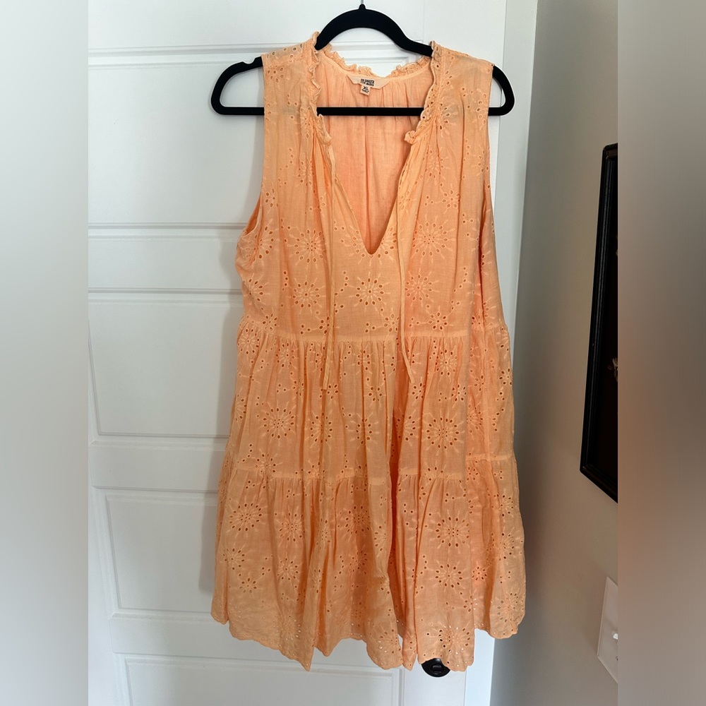BB Dakota Eyelet Sleeveless Mini Orange Dress